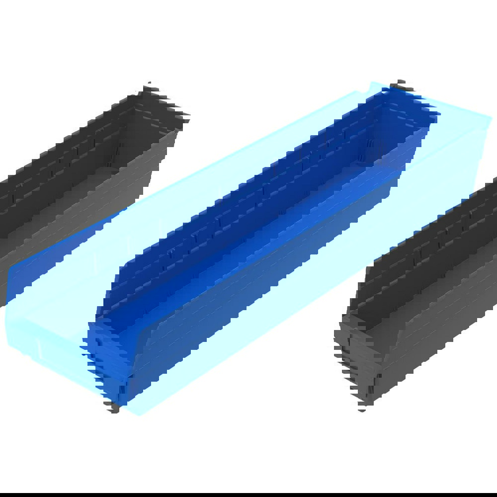 Plastic Hopper Shelf Bin: Blue